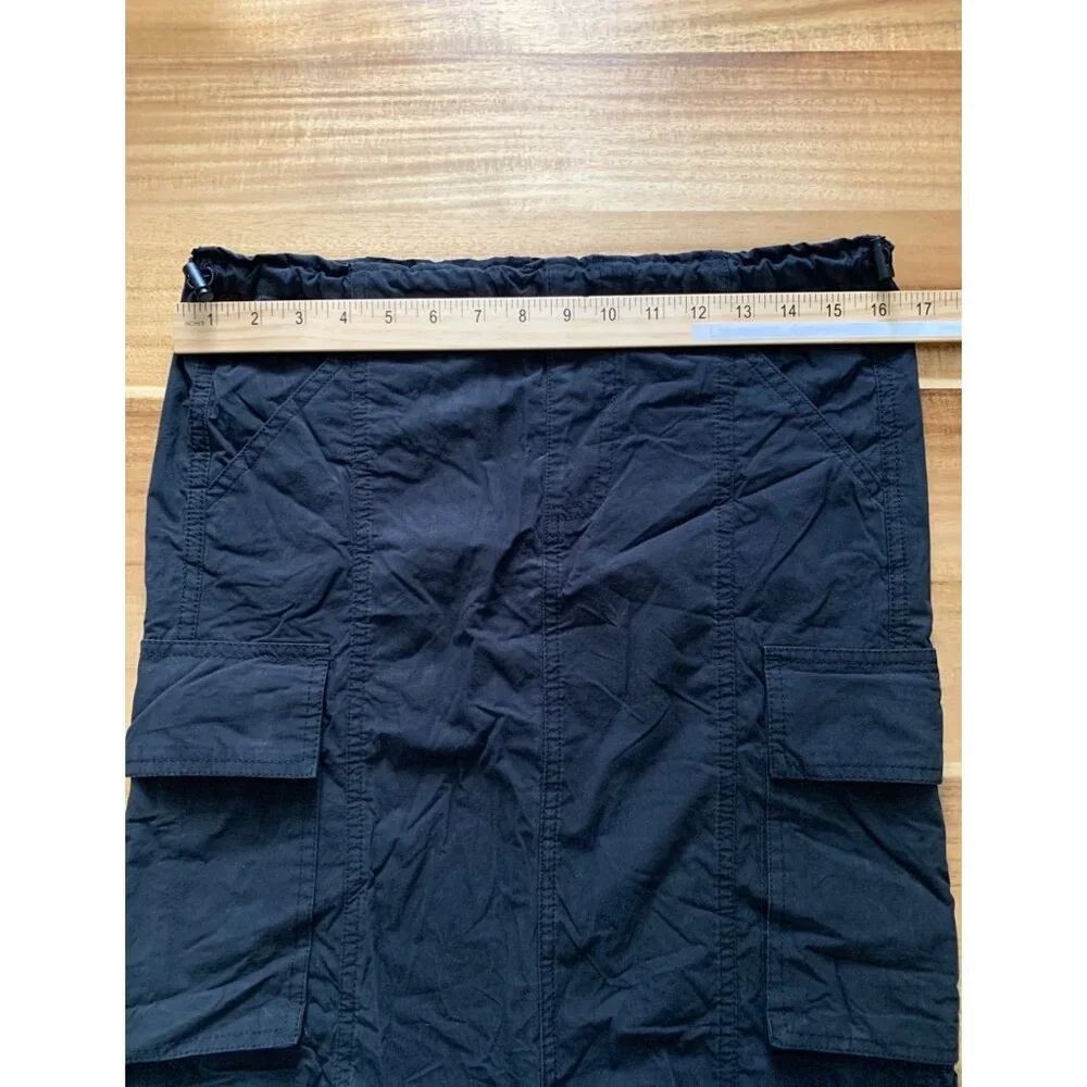 Wild Fable Black Cargo Maxi Skirt Adjustable Drawstring Hem Multiple Pockets XXS - Picture 7 of 13